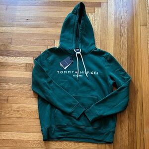 Tommy Hilfiger Logo Hoodie Ornamental Green XL